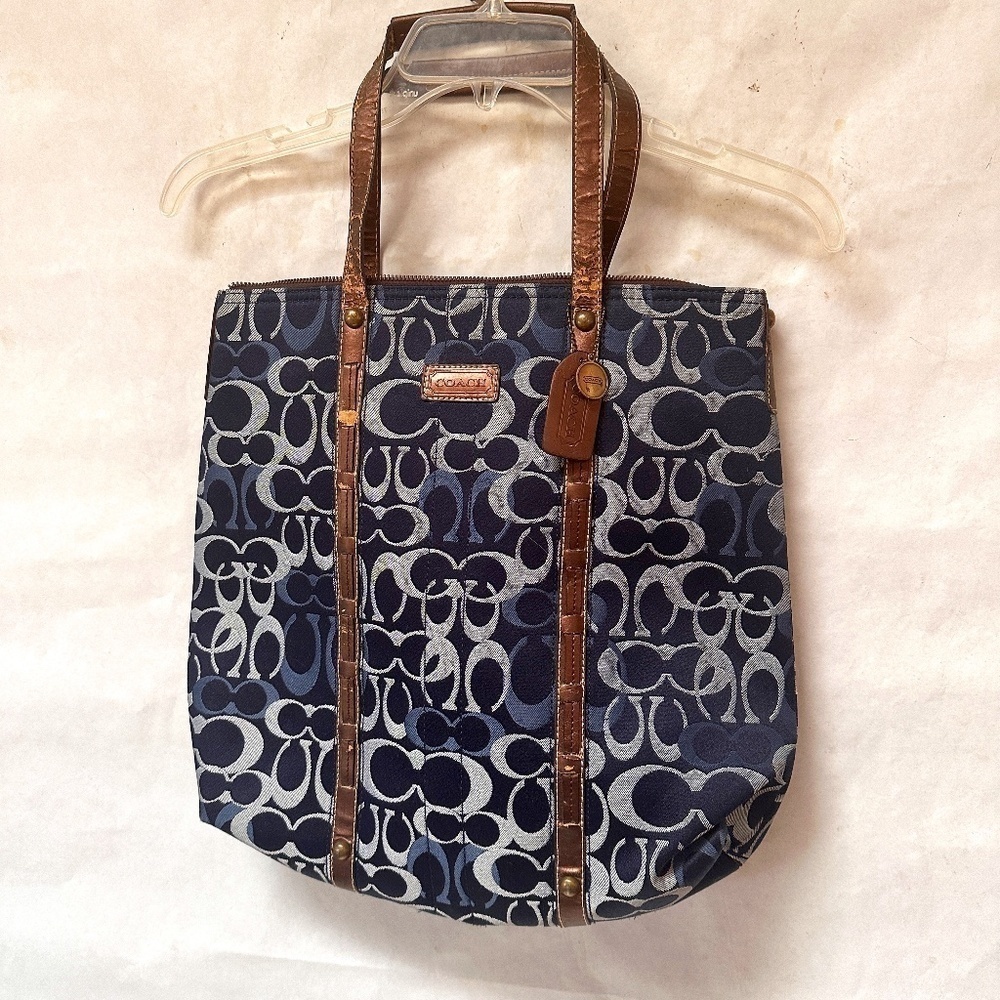 Vintage COACH Women's Zip Up Handbag Wallet Pocketbook Tote Bag Purse Satchel